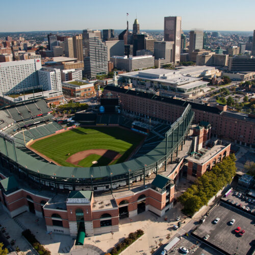 Aerial view of Camden Yards