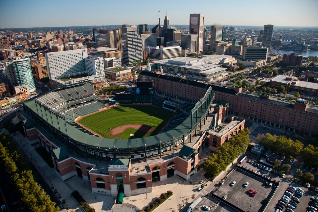 Aerial view of Camden Yards