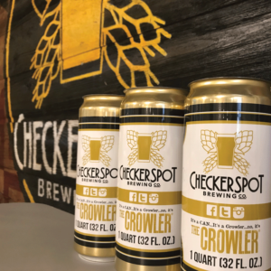 Cans from Checkerspot Brewing Co. 