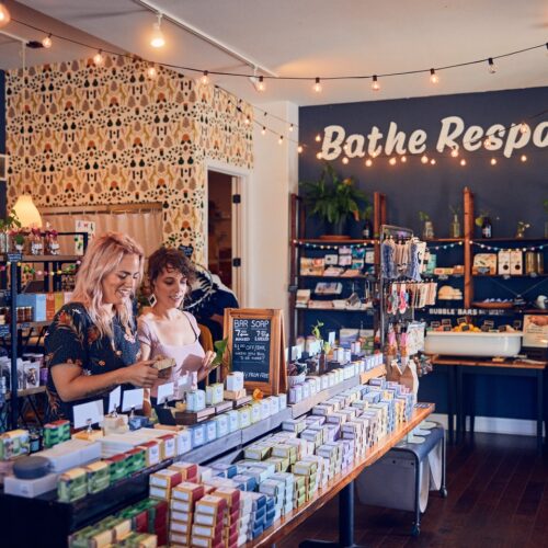 two women shopping in store