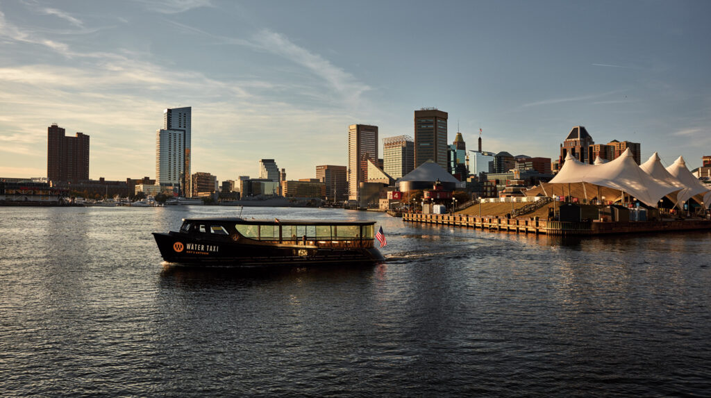 A water taxi in the Inner Harbor.