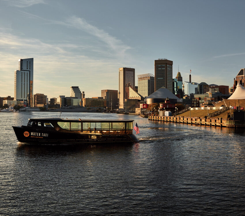 A water taxi in the Inner Harbor.
