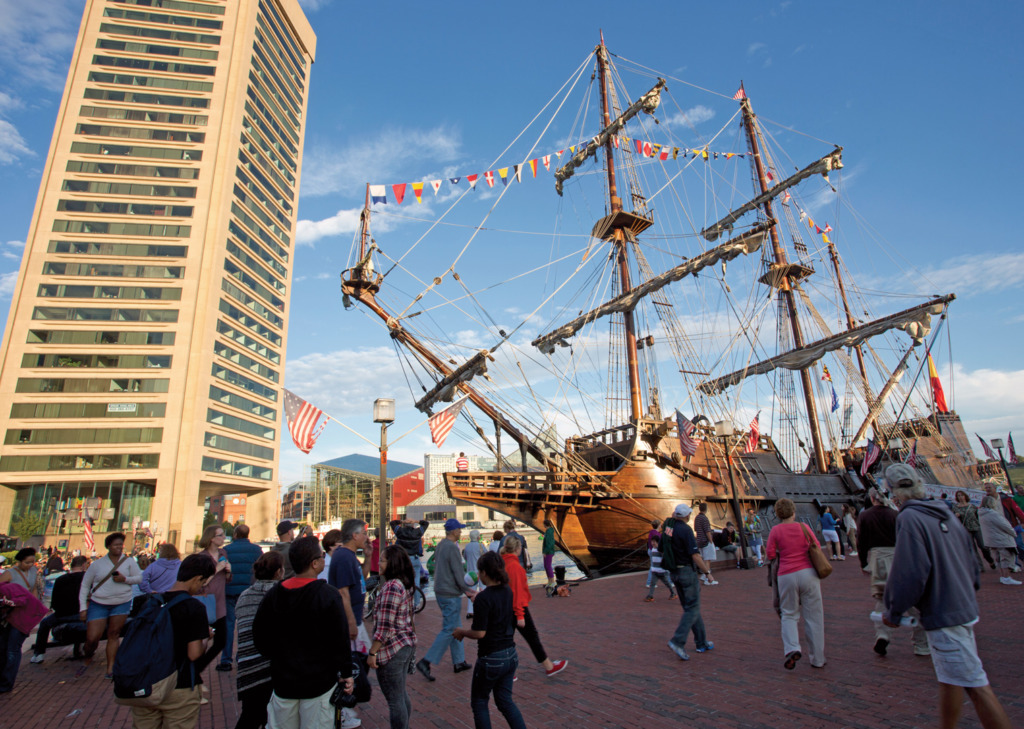 A tall ship visiting the Inner Harbor in Baltimore.