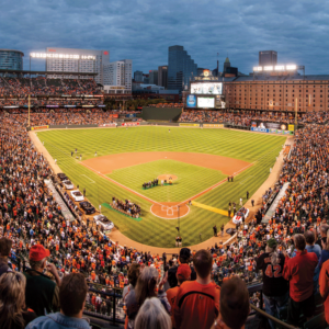 Orioles night game at Oriole Park at Camden Yards.