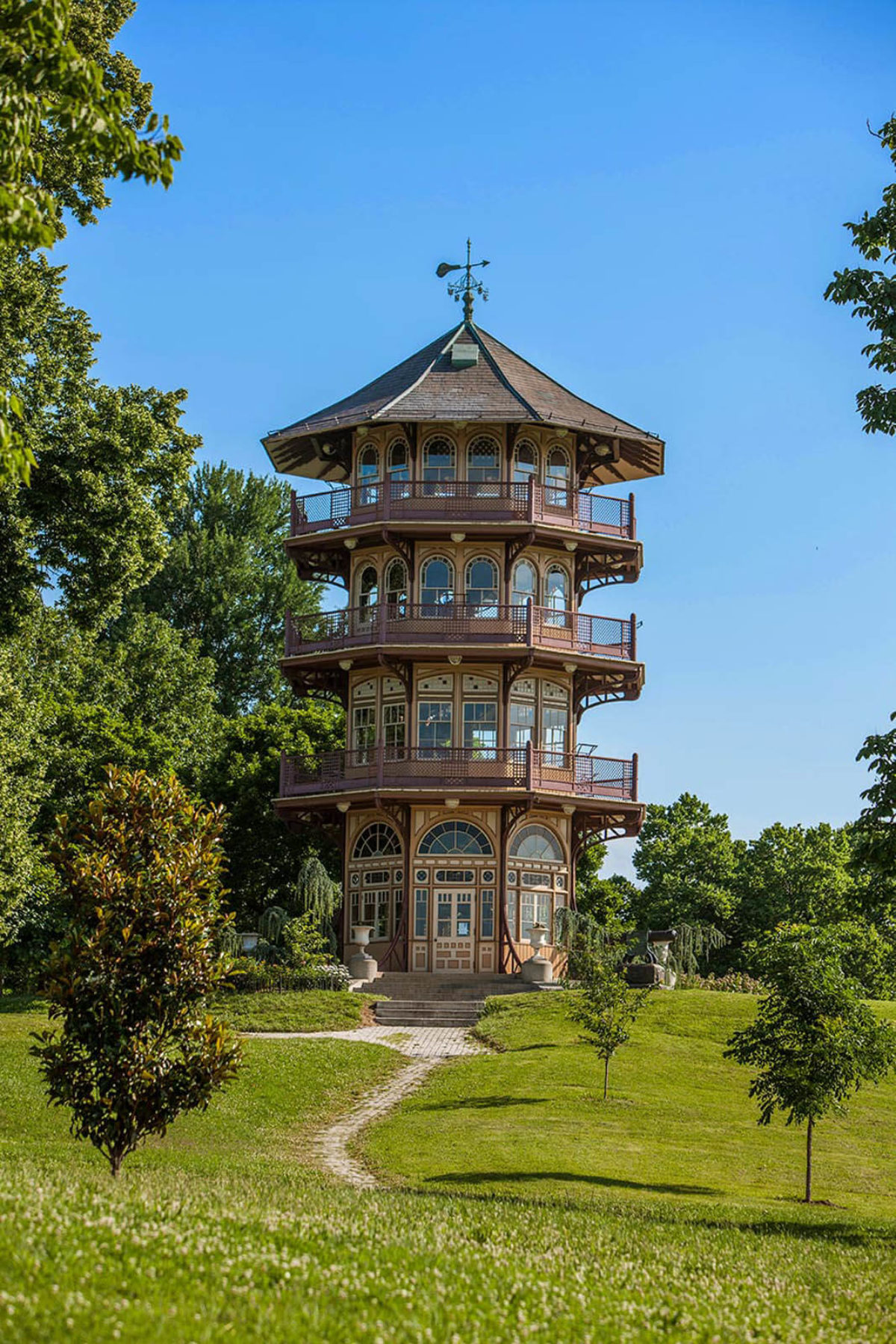 A view of the padoga in Patterson Park in Baltimore.