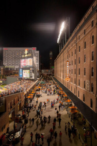 View inside Camden Yards during a game.