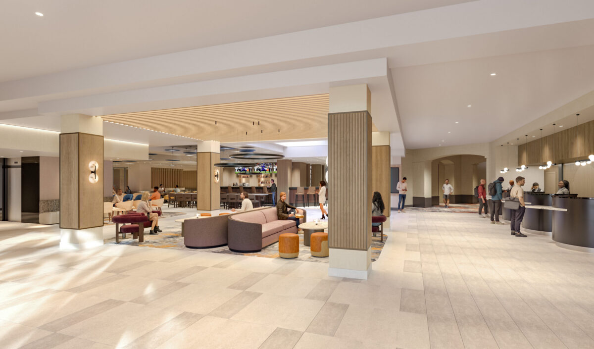 Hotel lobby, where contemporary design meets inviting comfort. Featuring spacious seating areas, warm finishes, abundant natural light, and flexible gathering spaces, the lobby offers the perfect setting to socialize, work, or relax while enjoying seamless service and a welcoming arrival experience.