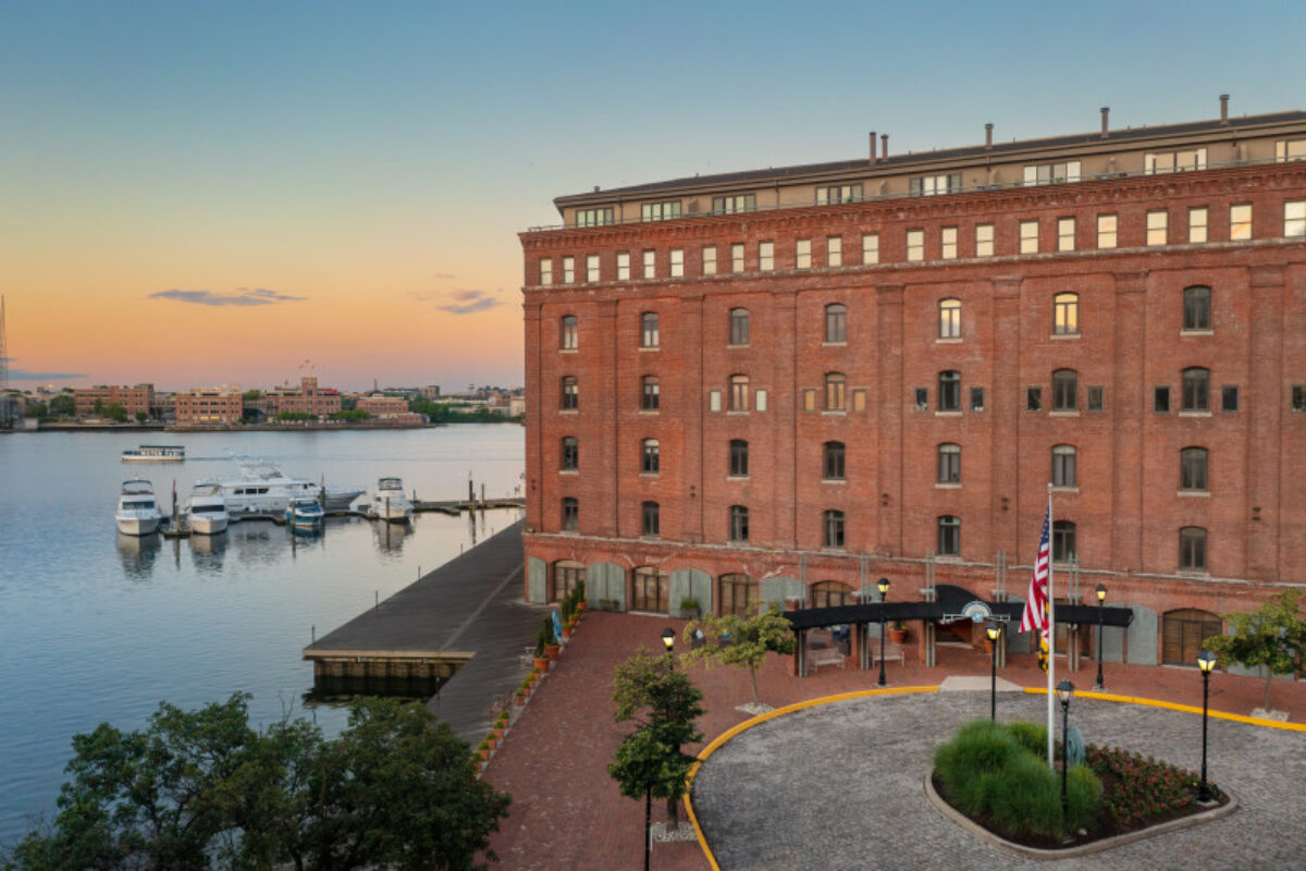 brick building on the water