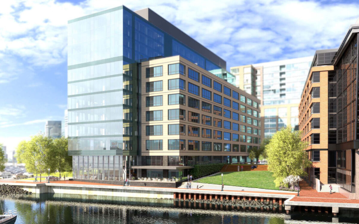 Exterior rendering of the Canopy Baltimore at Harbor Point