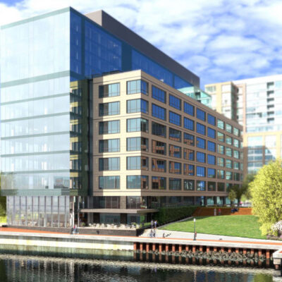 Exterior rendering of the Canopy Baltimore at Harbor Point