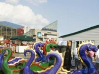 Chessie Paddle Boats and the Electric Boats, Pirate Ships of Baltimore, in Baltimore’s Inner Harbor