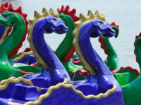 Chessie Paddle Boats and the Electric Boats, Pirate Ships of Baltimore, in Baltimore’s Inner Harbor