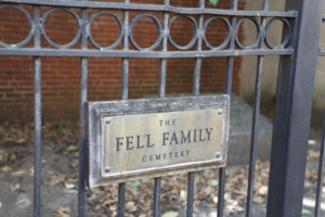 Fell Family crypt sign on fence