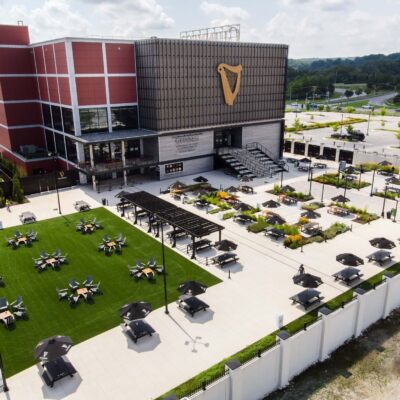 Aerial view of Guinness Open Gate Brewery and yard