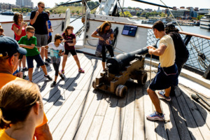 Visitors firing canon on the Constellation ship
