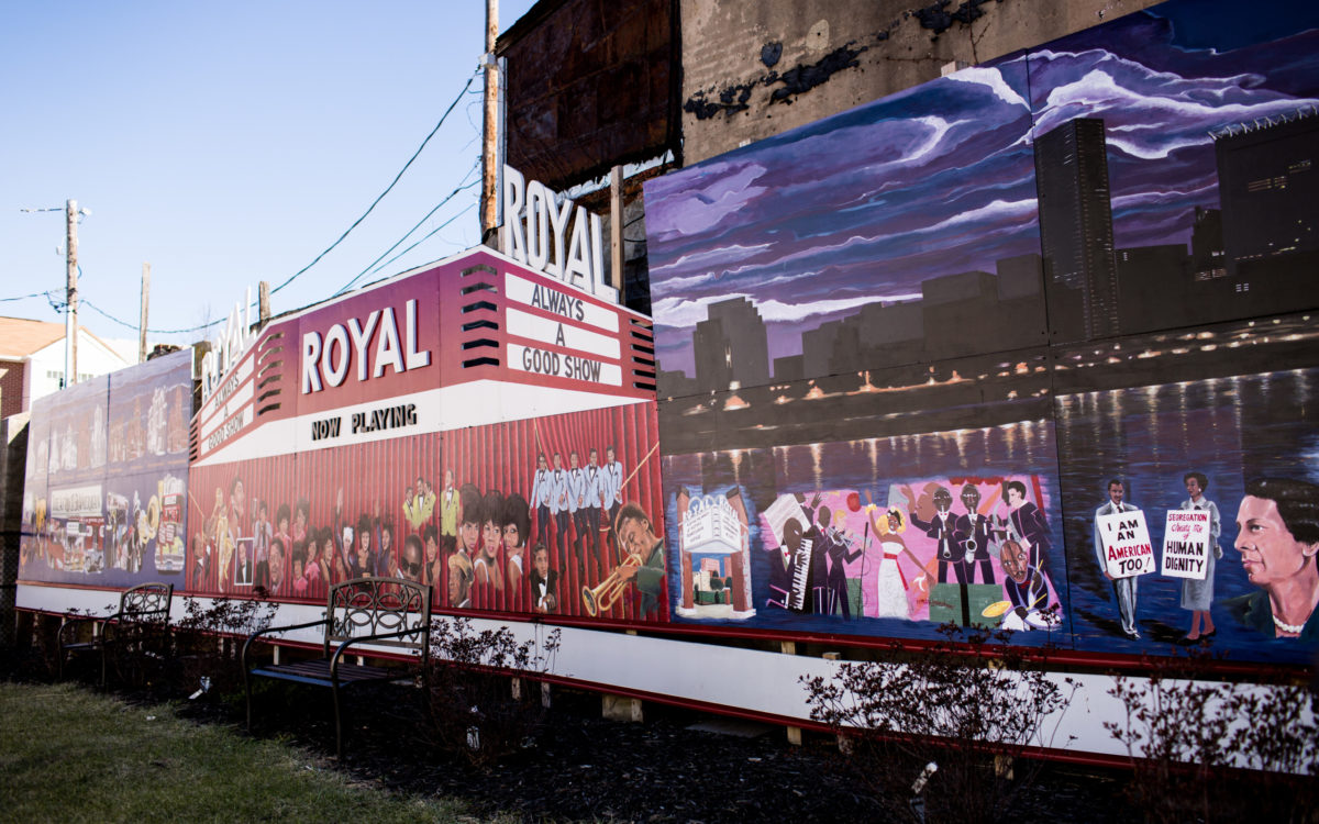 Mural of Royal Theater outside