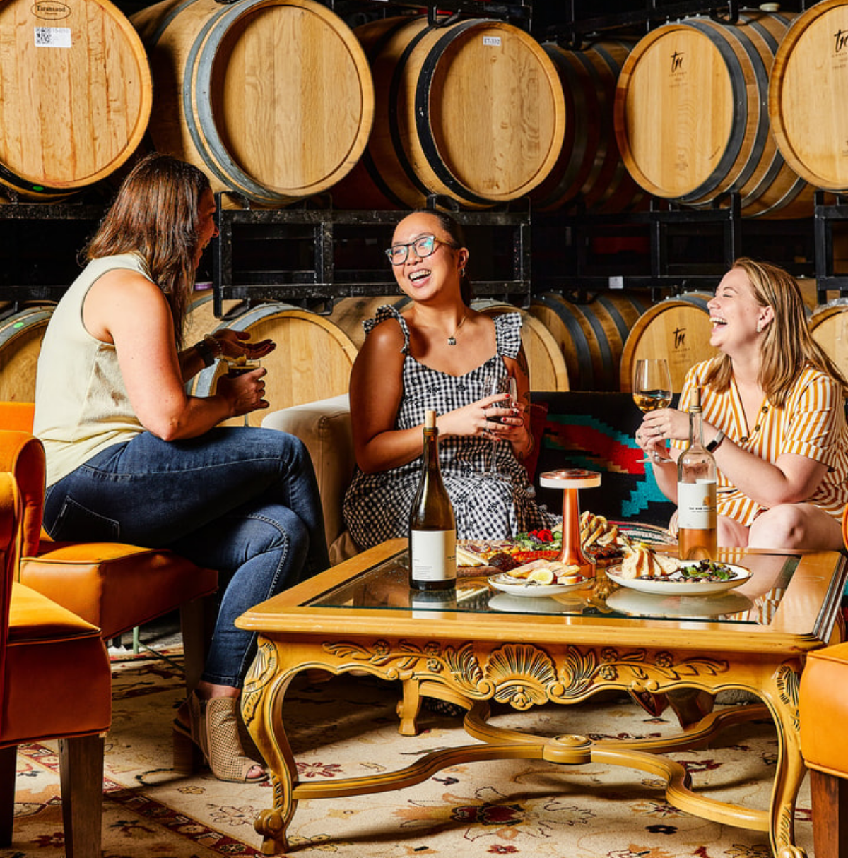 Women enjoying wine