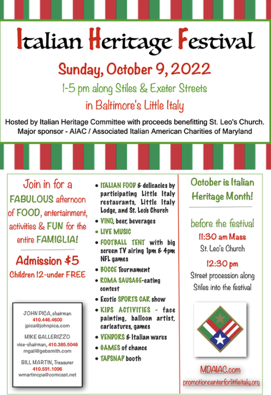 Italian Heritage Festival Visit Baltimore