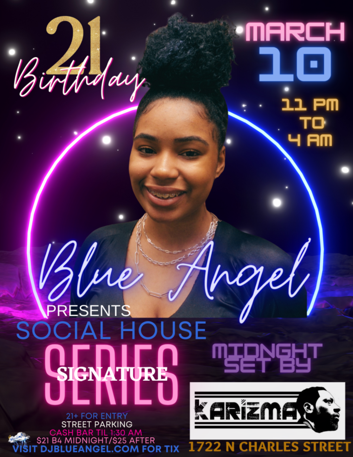 Blue Angel Presents Signature House Series With Special Guest Karizma