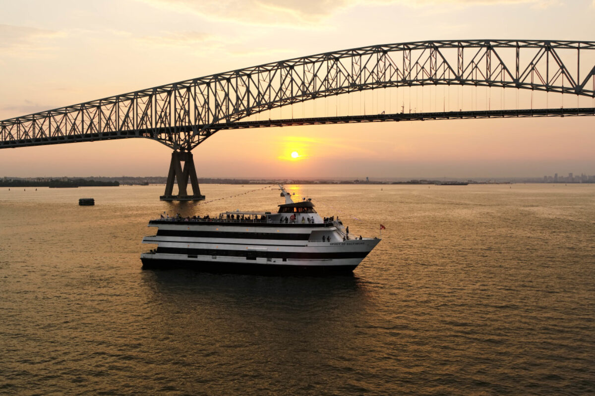 Cruiseboat with sunset