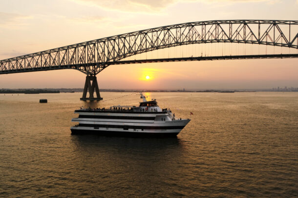 Cruiseboat with sunset