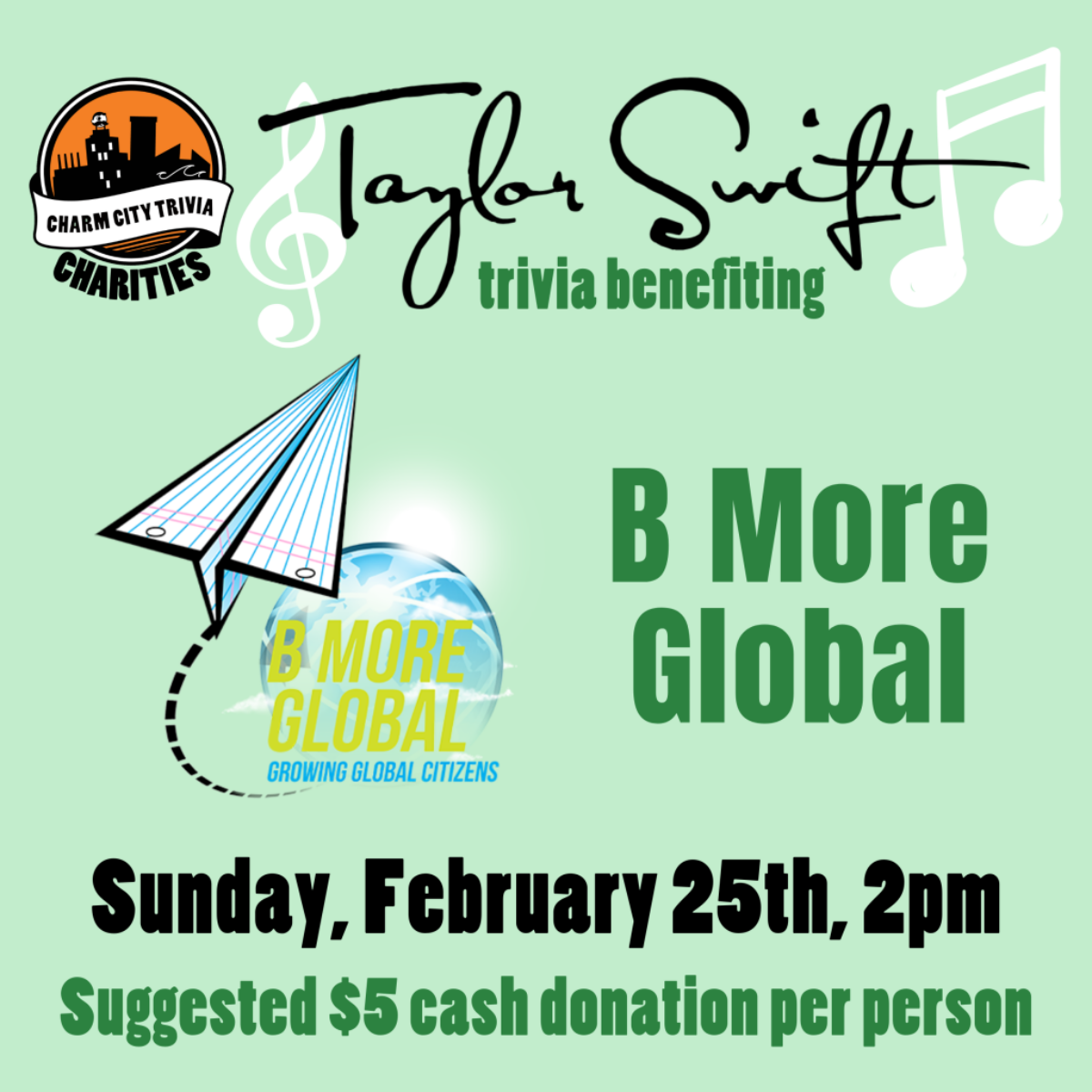 Charm City Trivia Sunday Funday: Taylor Swift Addition Flyer