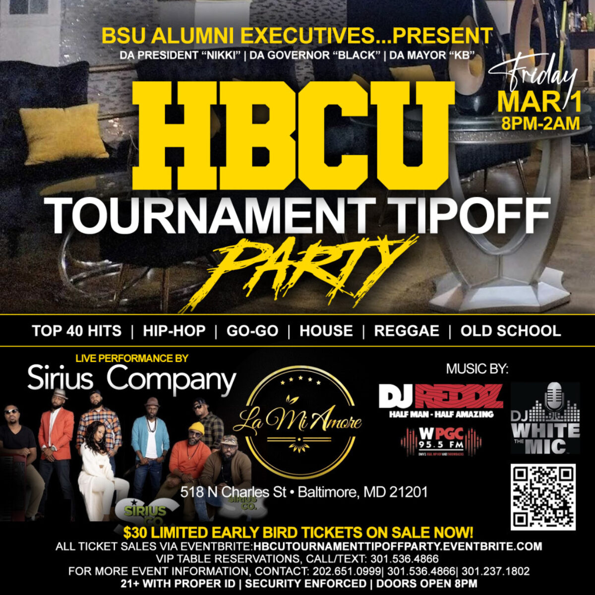 HBCU Tournament Tipoff Party Flyer