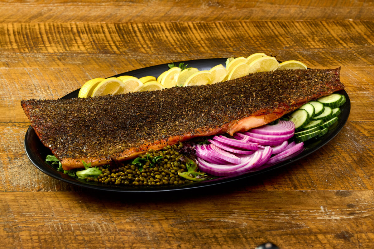 You can choose from our most popular toppings! Whole Grain Mustard Herbs de Provence Thai Rub Candied Ginger Dried Cranberries Classic Caramelized Onions Cracked Peppercorn Honey Dill Aioli Lemon Wedges Capers Sliced Onions