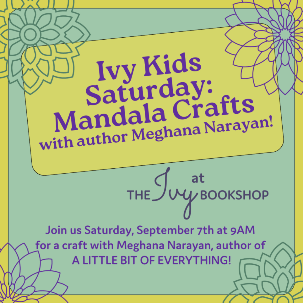 Ivy Kids Saturday: Mandala Crafts with Author Meghana Narayan poster