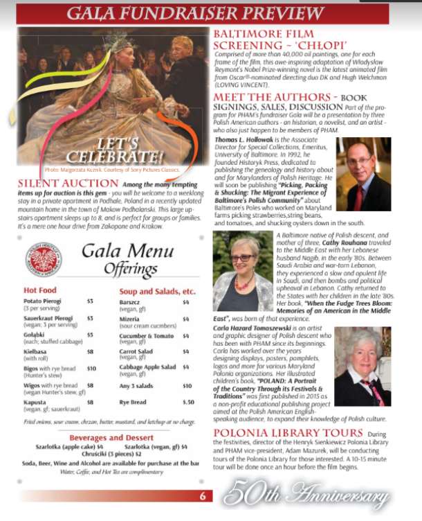Polish Heritage Association of Maryland 50th Anniversary Gala poster