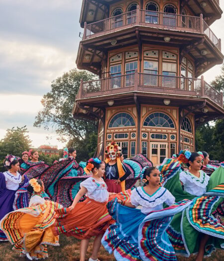 dancers in front of the observatory in patterson park