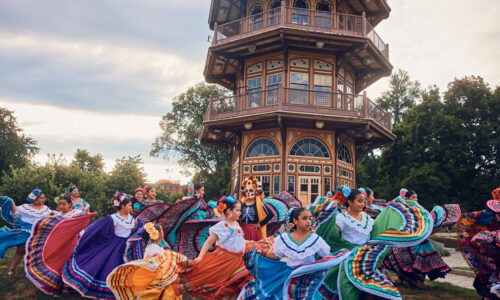 dancers in front of the observatory in patterson park