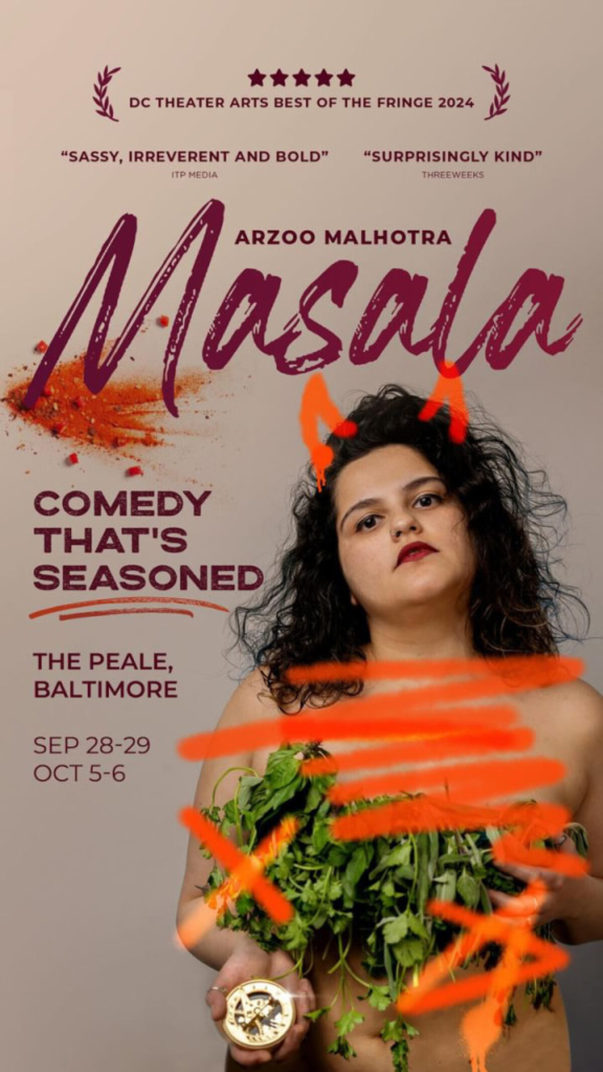 Masala; at Charm City Fringe! poster