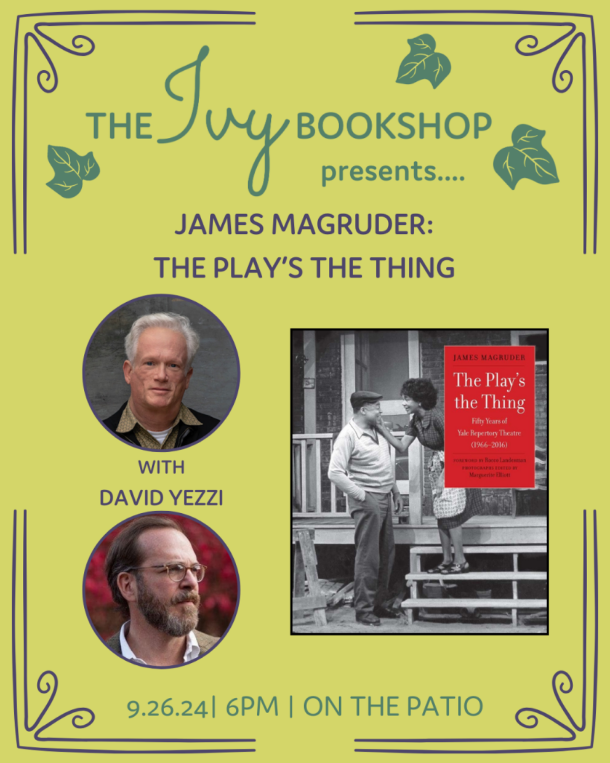 James Magruder: THE PLAY'S THE THING: Fifty Years of Yale Repertory Theatre (1966-2016) (with David Yezzi) poster