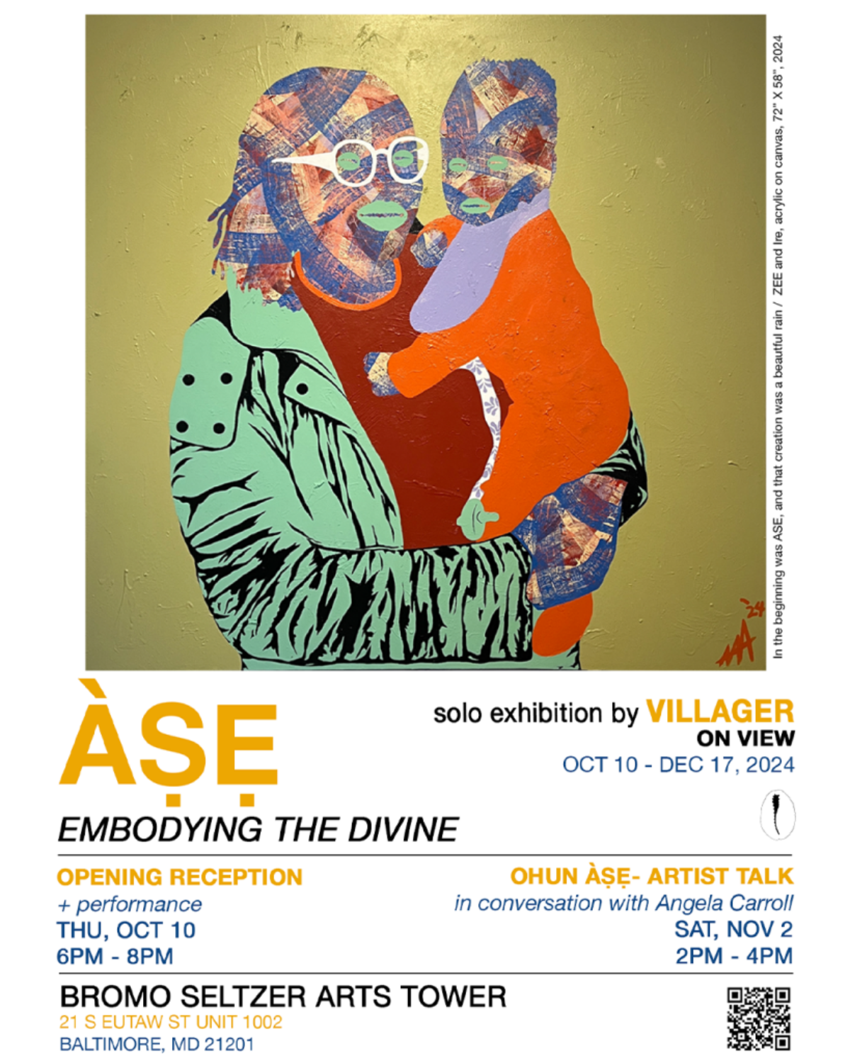 ÀṢẸ: Embodying the Divine solo exhibition by VILLAGER poster