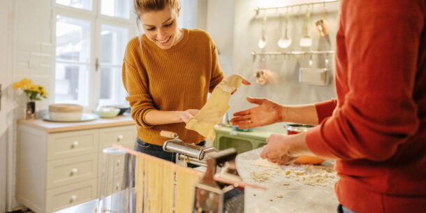 woman making pasta