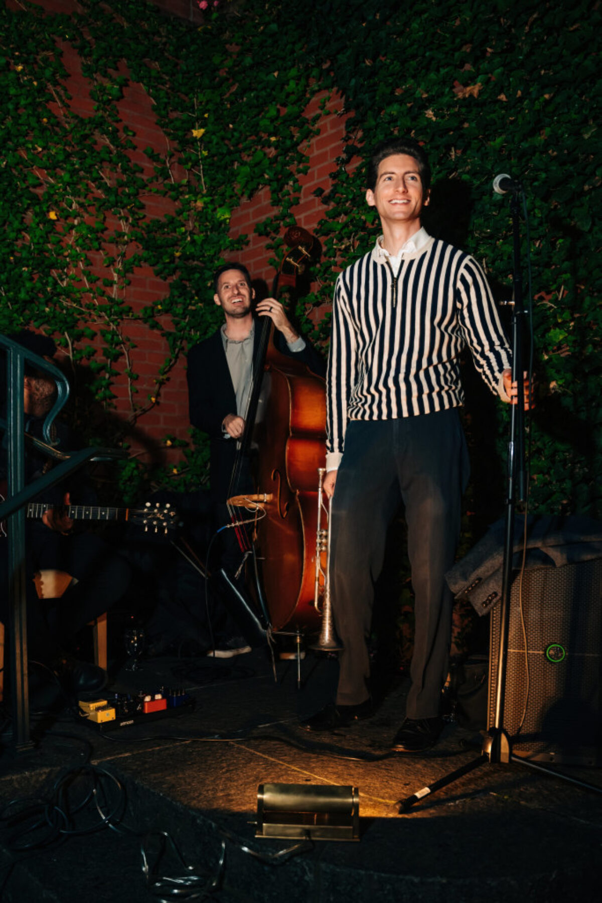 man performing music