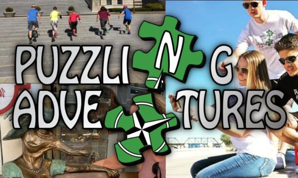 Puzzling Adventures Scavenger Hunt sign