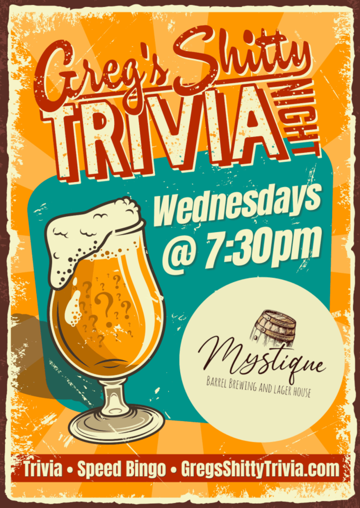 Greg's Shitty Trivia NIght flyer