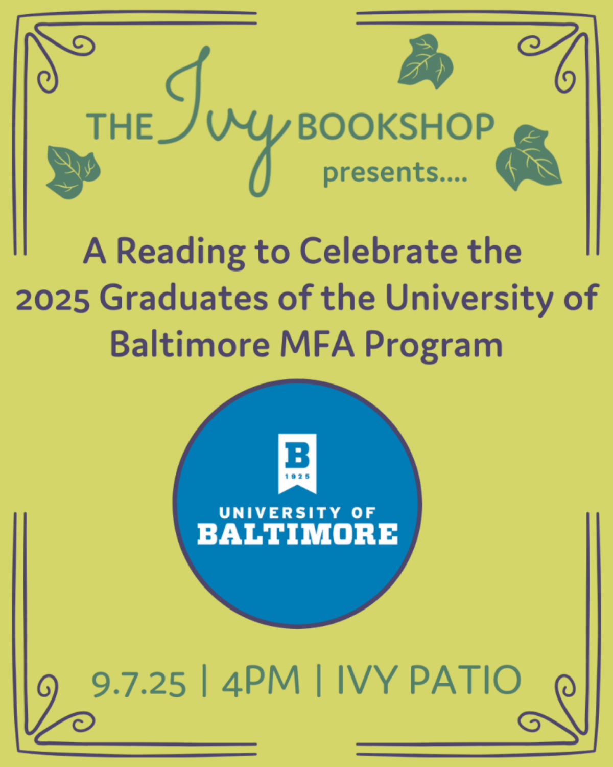 A Reading to Celebrate the 2025 Graduates of the University of