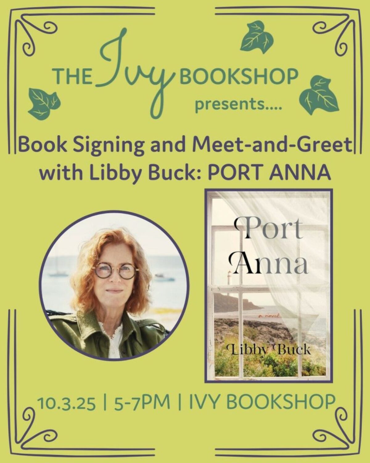 Book Signing and Meet-and-Greet with Libby Buck: PORT ANNA
