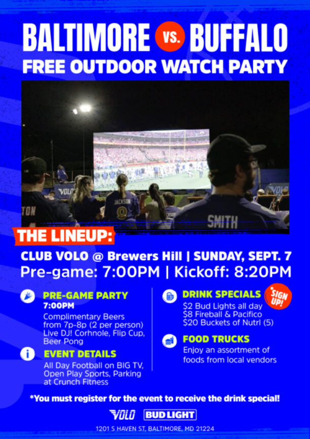 Baltimore vs. Buffalo Free Outdoor Watch Party
