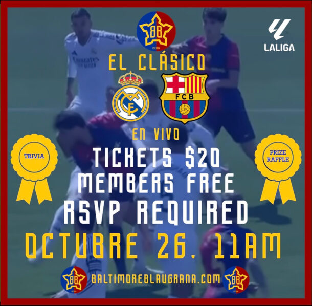 Baltimore Blaugrana's La Liga El Clasico watch party