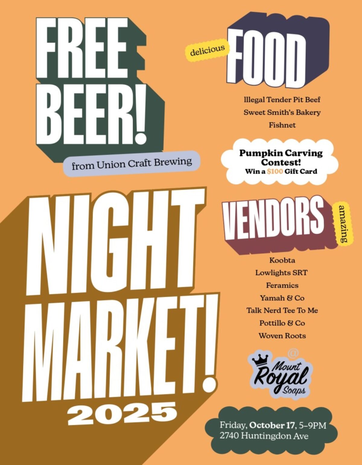 Mount Royal Soaps Night Market + PUMPKIN CARVING CONTEST!