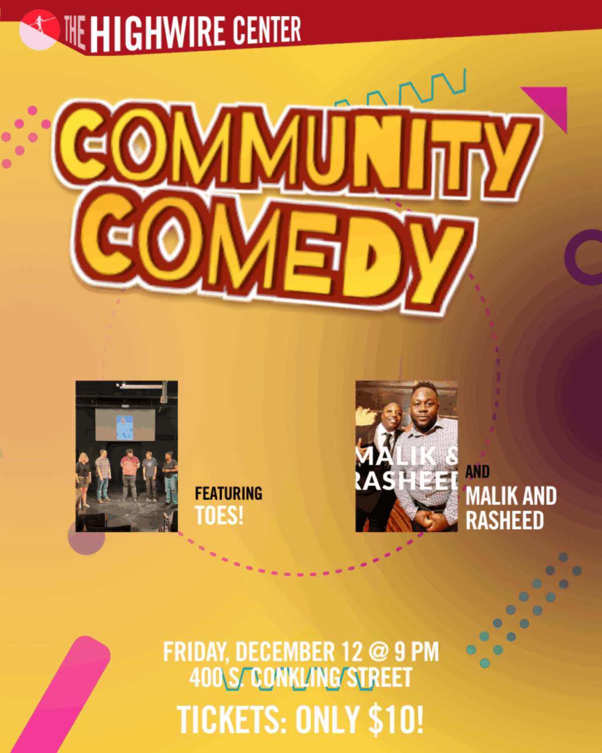 Community Comedy: Improv at The Highwire Center! event graphic