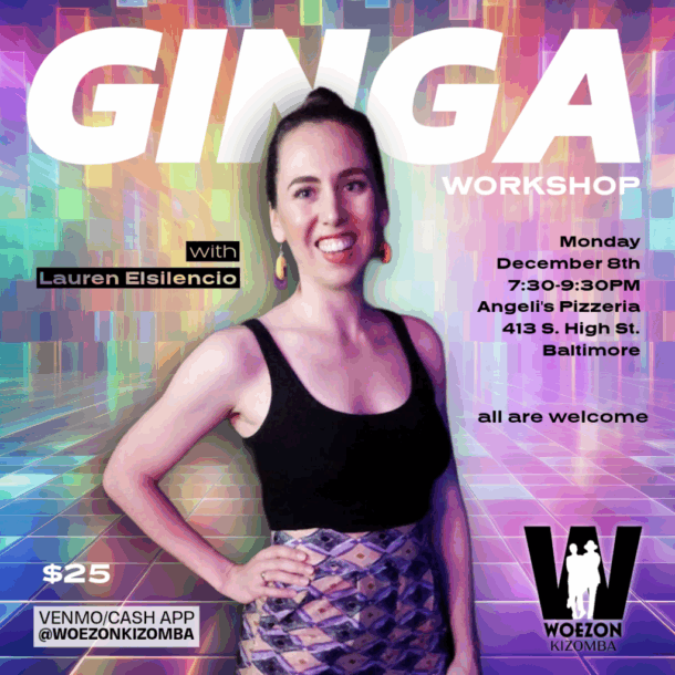 Ginga Workshop with Woezon Kizomba event flyer