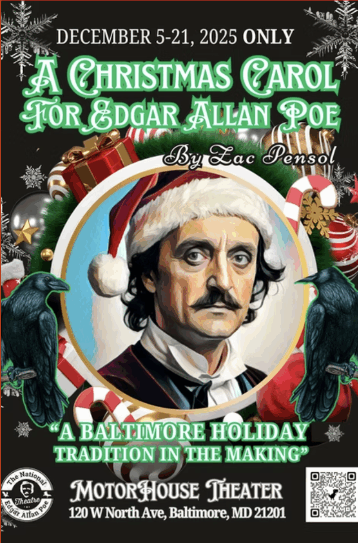 A Christmas Carol for Edgar Allan Poe event flyer