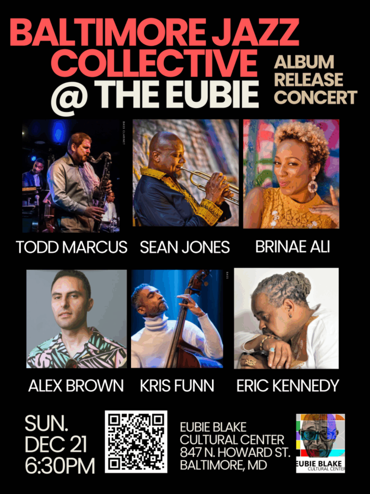 Baltimore Jazz Collective @TheEubie! event flyer