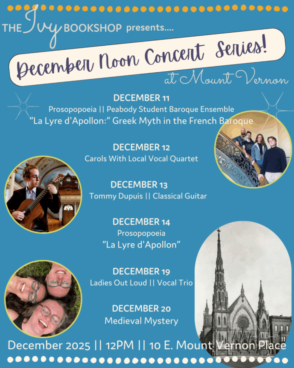 Noon Concerts at Mount Vernon event flyer