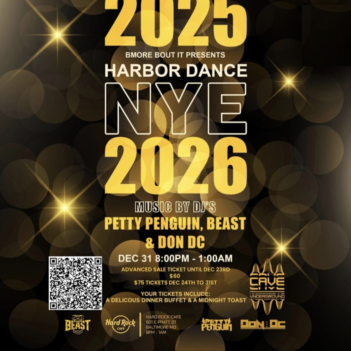 Bmore Bout It Present Harbor Dance NYE event flyer